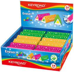  Radír, PVC mentes 24 db/display Keyroad Roo Fix vegyes színek