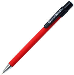 Golyóstoll nyomógombos, gumírozott piros test, Bluering® X6, írásszín piros - tobuy
