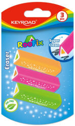  Radír, PVC mentes 3 db/bliszter Keyroad Roo Fix vegyes színek