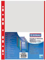 DONAU Genotherm, lefűzhető, színes szélű, A4, 40 mikron, narancsos felület, DONAU, piros (D1774P)