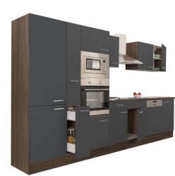 Leziter Yorki Konyhablokk - Tölgy/Antracit - 370 cm (L370YAN-PSZ)