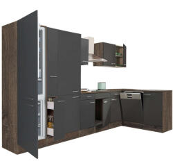 Leziter Yorki Konyhablokk - Sarok - Tölgy/Antracit - 370cm (LS370YAN-PSZ-AF)