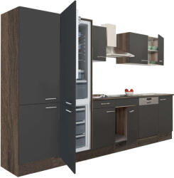 Leziter Yorki Konyhabútor - 300 cm - Tölgy/Antracit (L340YAN-PSZ-AF)