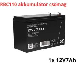 Green Cell APC APCRBC110 helyettesítő akkumulátor (1x 12V 7Ah) (APCRBC110-RP)