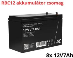Green Cell APC RBC12 helyettesítő akkumulátor csomag (8x 12V 7Ah) (RBC12-RP)