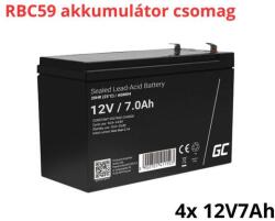 Green Cell APC RBC59 helyettesítő akkumulátor csomag (4x 12V 7Ah) (RBC59-RP)