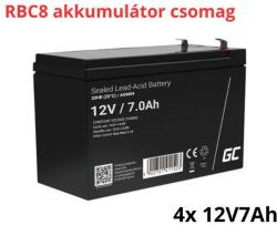 Green Cell APC RBC8 helyettesítő akkumulátor csomag (4x 12V 7Ah) (RBC8-RP)
