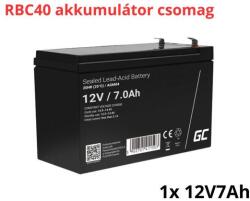 Green Cell APC RBC40 helyettesítő akkumulátor (1x 12V 7Ah) (RBC40-RP)