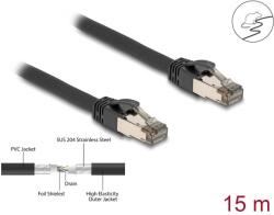Delock 80245 U/FTP Cat6a RJ45 Flexibilis Patch kábel 15m - Fekete (80245) (80245)