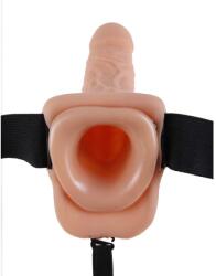  Üreges felcsatolható pénisz 22, 8 cm testszínű - 9" hollow strap-on with balls