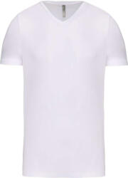 Kariban Férfi rövid ujjú V-nyakú sztreccs póló, Kariban KA3014, White-XL (ka3014wh-xl)