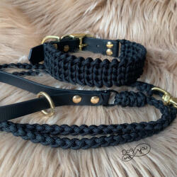 Dog And You Paracord nyakörv-póráz szett Fekete (Duci) (paracordszettfeketeduci)