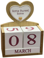 Jovy Calendar decorativ din Lemn, SWEET HOME , 14 x 7 x 18 cm