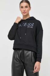 GUESS felső fekete, női, nyomott mintás, kapucnis - fekete XS - answear - 40 990 Ft