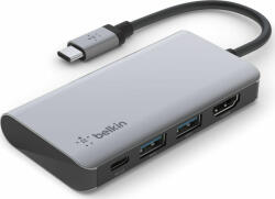 Belkin Connect USB-C Stație de andocare cu HDMI 4K PD Gri (AVC006btSGY)