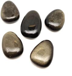 R. M. ékszer Átfúrt Obszidián ezüst csepp medál (021808)