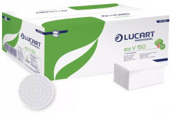  Kéztörlő 2 rétegű V hajtogatású 150 lap/csomag 20 cs/karton EcoLucart_863062 fehér