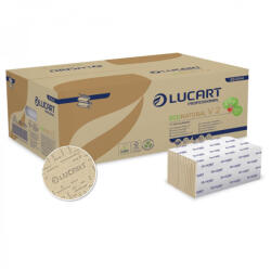 Kéztörlő 2 rétegű V hajtogatású 190 lap/csomag 20 cs/karton EcoNatural Lucart_863044 havanna barna