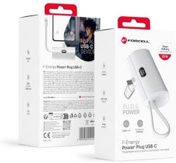 Forcell F-ENERGY Power Plug F5K3 powerbank 5000 mAh Type C PD 20W szürke