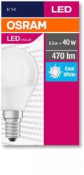 OSRAM LED izzó, E14, kisgömb, P45, 5, 7W, 470lm, 4000K (HF), OSRAM Value (OLEDE1406)
