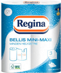 Háztartási papírtörlő kéztörlő 3 rétegű 100 lap/tekercs 2 tekercs/csomag Bellis Mini-Maxi fehér