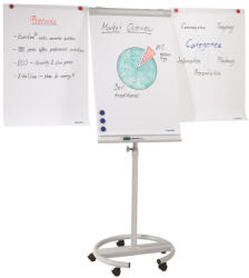 Flipchart tábla mobil 68x105cm, mágneses, 2 db segédkarral, 5 görgős Premium line Franken - tobuy