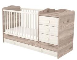 Hubners Patut copii transformabil din lemn cu 4 sertare Hubners Sofia Kombi 120x60 cm crem nisip (PTH4SSKCN) - ookee