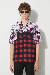 Neil Barrett Neil Barett cămașă LOOSE HAWAIIAN CHECK WITH BOLTS 9BYX-KDM0KD_33X (PBCM186.V024.1495)