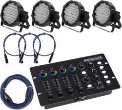 Showlite FLP-144 Reflektor 4 darabos KÉSZLET DMX Vezérlővel és Kábellel (KST41688)