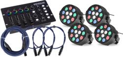 Showlite 4x Showlite SPS-121 LED Smart Party Spot DMX Vezérlővel és Kábellel (KST48768)