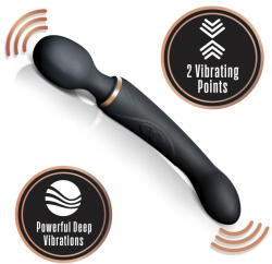 SuperLove Double Pleasure Wand Vibrator Black Vibrator