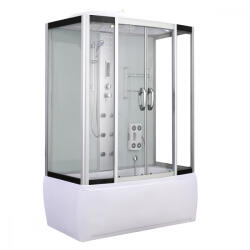Emilia 85x150 cm szögletes hidromasszázs kádkabin elektronikával White - HTSR-150W (HTSR-150W)
