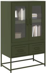 vidaXL olívazöld acél magasszekrény 68x39x111, 5 cm (853366) - vidaxl