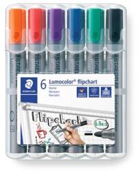 STAEDTLER Flipchart marker készlet, 2 mm, kúpos, STAEDTLER "Lumocolor 356", 6 különböző szín (356 WP6) - nyomtassingyen