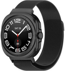 Samsung Galaxy Watch Ultra (47mm) SM-L705, fém pótszíj, milánói stílus, TP MilaneseBand, fekete