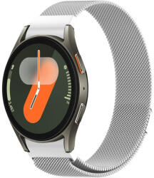Samsung Galaxy Watch 4 / 5 / 5 Pro / 6 / 7 / FE (40 / 44 / 45mm) / Watch 4 Classic / 6 Classic (42 / 43 / 46mm), fém pótszíj, milánói stílus, TP MilaneseBand, ezüst