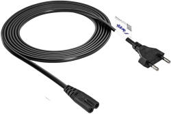 Akyga tápkábel 230V IEC C7 csatlakozóval 3m [AK-RD-02A]
