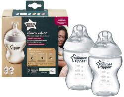 Tommee Tippee CTN duo átlátszó 2 db-os cumisüveg szett - 2 x 260 ml