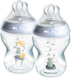 Tommee Tippee Natural Start 2 db-os cumisüveg szett, 2 x 260 ml - Kék béka