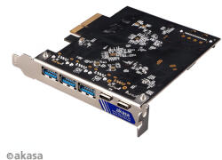Akasa - PCI Express Low Profile kártya - USB 3.2 Gen 2 Type-C / Type-A - AK-PCCU3-09 (AK-PCCU3-09) - wpower