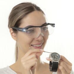 InnovaGoods Ochelari cu LED si lupa Glassoint InnovaGoods, marire 180%, 2 lumini LED, baterii incluse, Negru Transparent