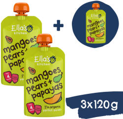 Ella's Kitchen 2+1 INGYEN: Ella's Kitchen BIO Mangó, körte és papaya (120 g)
