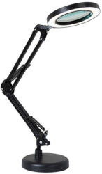 OBRALIX Lampa LED cu lupa, 2 Moduri de Prindere, 3 Moduri iluminare, 10 Niveluri de intensitate, Marire 10x, Neagra, OBRALIX (P010-010-1)