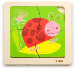 Viga Toys Fa képes kirakó puzzle Viga 4 db Katica