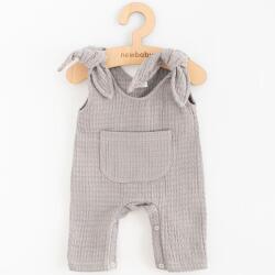 NEW BABY Baba muszlin kantáros nadrág New Baby Comfort clothes szürke