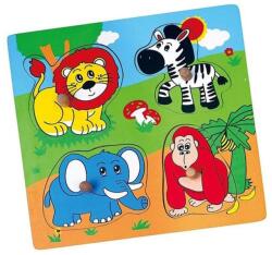 Viga Toys Fa fogantyús formaberakó puzzle Viga Állatkert