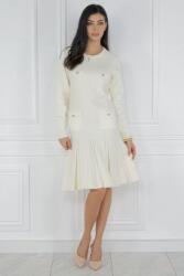RohBoutique Rochie midi tricotata cu buzunare in crem, Roh DR4721