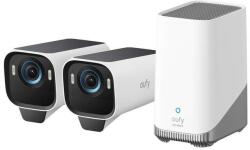 Anker Kit supraveghere video wireless eufyCam S3 Pro cu 2 camere si HomeBase3, panou solar inclus (T88923W1)