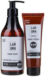 LABOR8 Beauty Box LABOR8 Hemp Crema pentru maini cu ulei de canabis 75 ml + Sapun lichid de maini cu ulei de canabis 270 ml, Kit BIO de ingrijire a mainilor