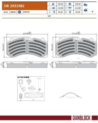 DANBLOCK set placute frana, frana disc DANBLOCK DB 2931982 (DB 2931982)